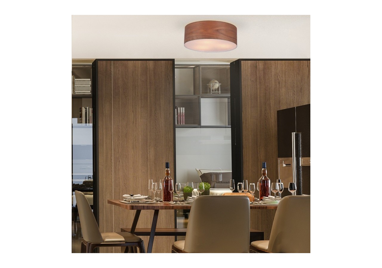 Plafonnier imitation bois "AGUDES"-3xE27-Inspiration "Paulmann" - LN1306-T - Barcelona LED