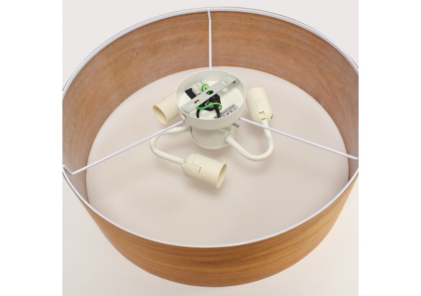 Plafonnier imitation bois "AGUDES"-3xE27-Inspiration "Paulmann" - LN1306-T - Barcelona LED