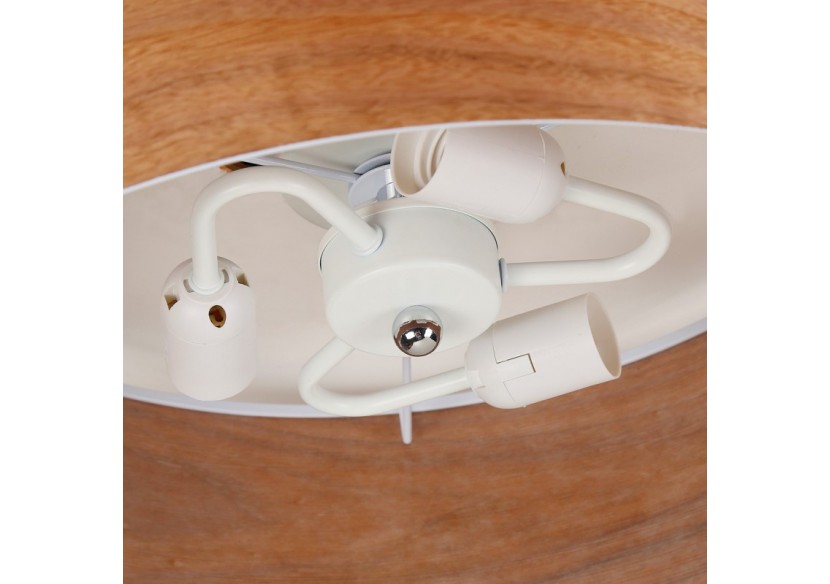 Plafonnier imitation bois "AGUDES"-3xE27-Inspiration "Paulmann" - LN1306-T - Barcelona LED