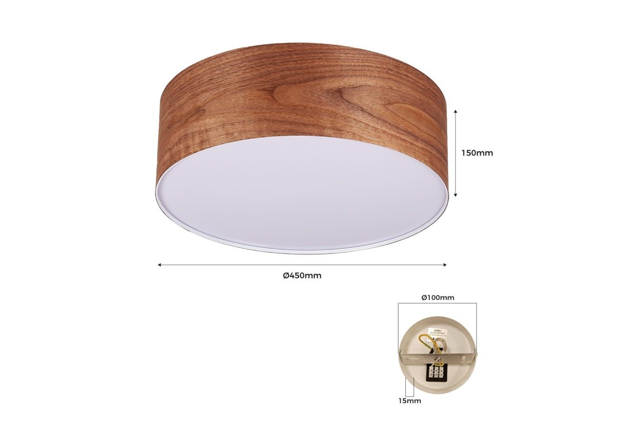 Plafonnier imitation bois "AGUDES"-3xE27-Inspiration "Paulmann" - LN1306-T - Barcelona LED