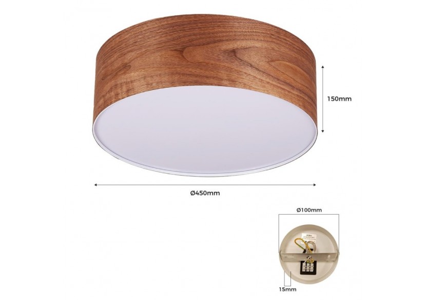 Plafonnier imitation bois "AGUDES"-3xE27-Inspiration "Paulmann" - LN1306-T - Barcelona LED