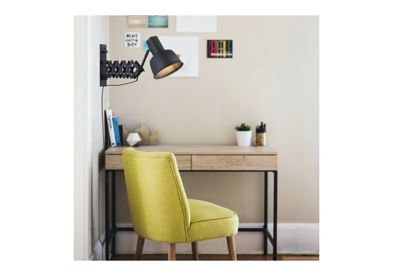 Applique murale industrielle vintage avec bras ciseaux "Roma"-E27 - LV132-N - Barcelona LED