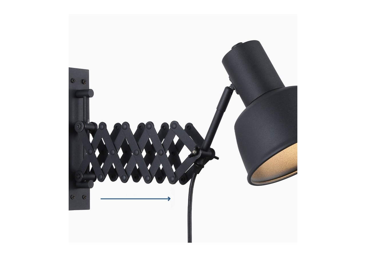 Applique murale industrielle vintage avec bras ciseaux "Roma"-E27 - LV132-N - Barcelona LED