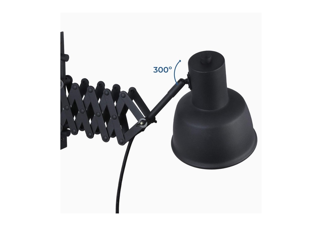 Applique murale industrielle vintage avec bras ciseaux "Roma"-E27 - LV132-N - Barcelona LED
