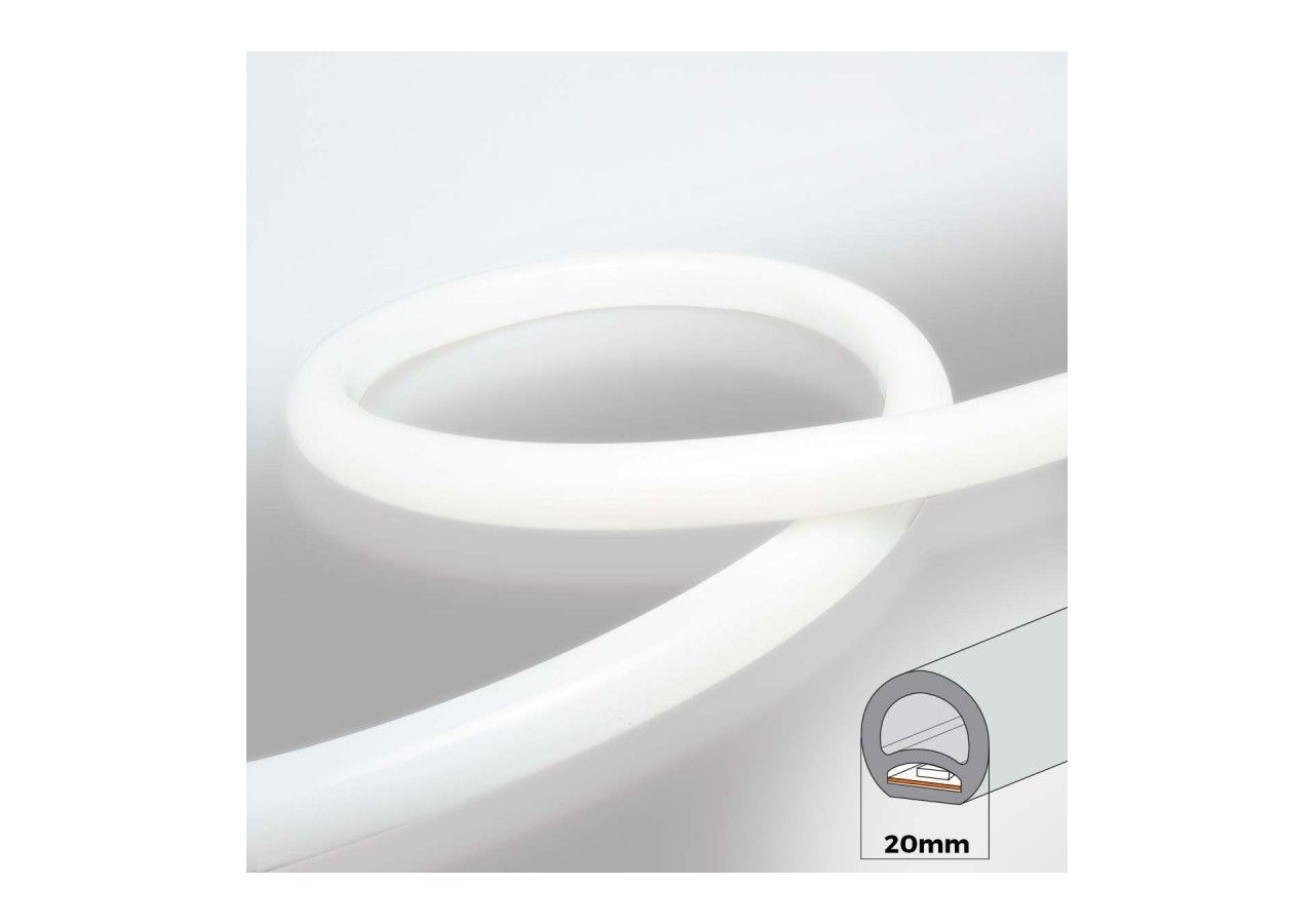 Néon LED flexible circulaire 360 degrés-24V DC-diamètre 20mm-5 mètres-13W/m-Kit complet-IP67 - N20D-5M-BF - Barcelona LED