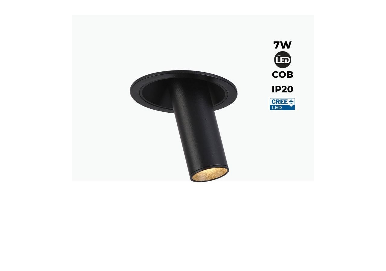 Spot LED encastré orientable "ALAI"-Zoom-100mm-2800K-LED COB-Puce Cree-7W - B860-N - Barcelona LED