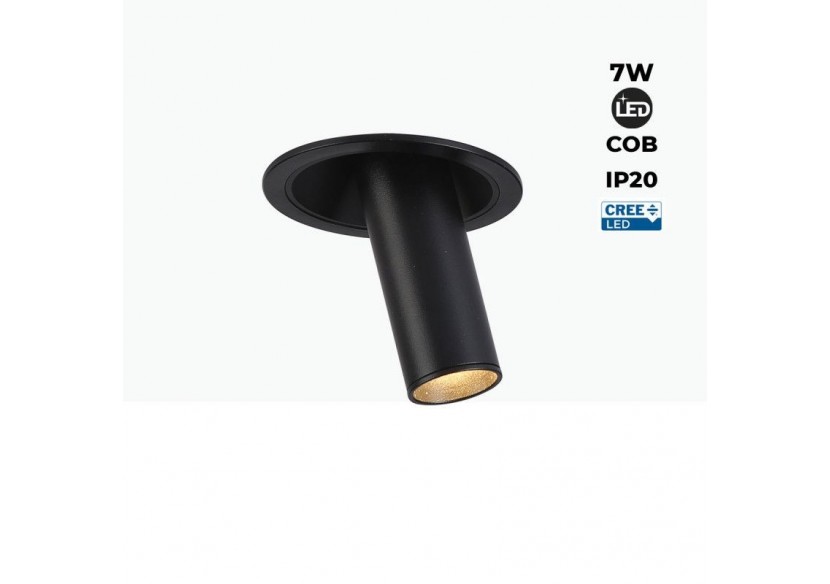 Spot LED encastré orientable "ALAI"-Zoom-100mm-2800K-LED COB-Puce Cree-7W - B860-N - Barcelona LED