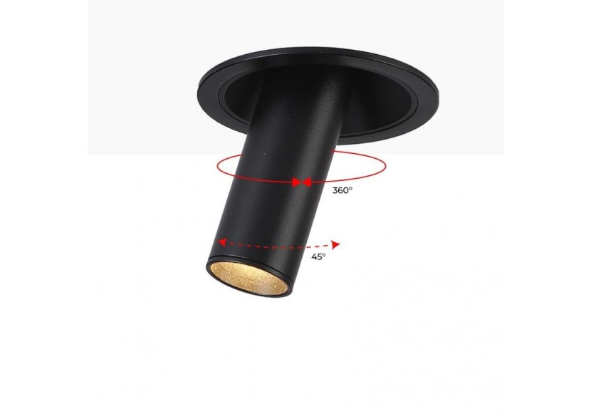 Spot LED encastré orientable "ALAI"-Zoom-100mm-2800K-LED COB-Puce Cree-7W - B860-N - Barcelona LED