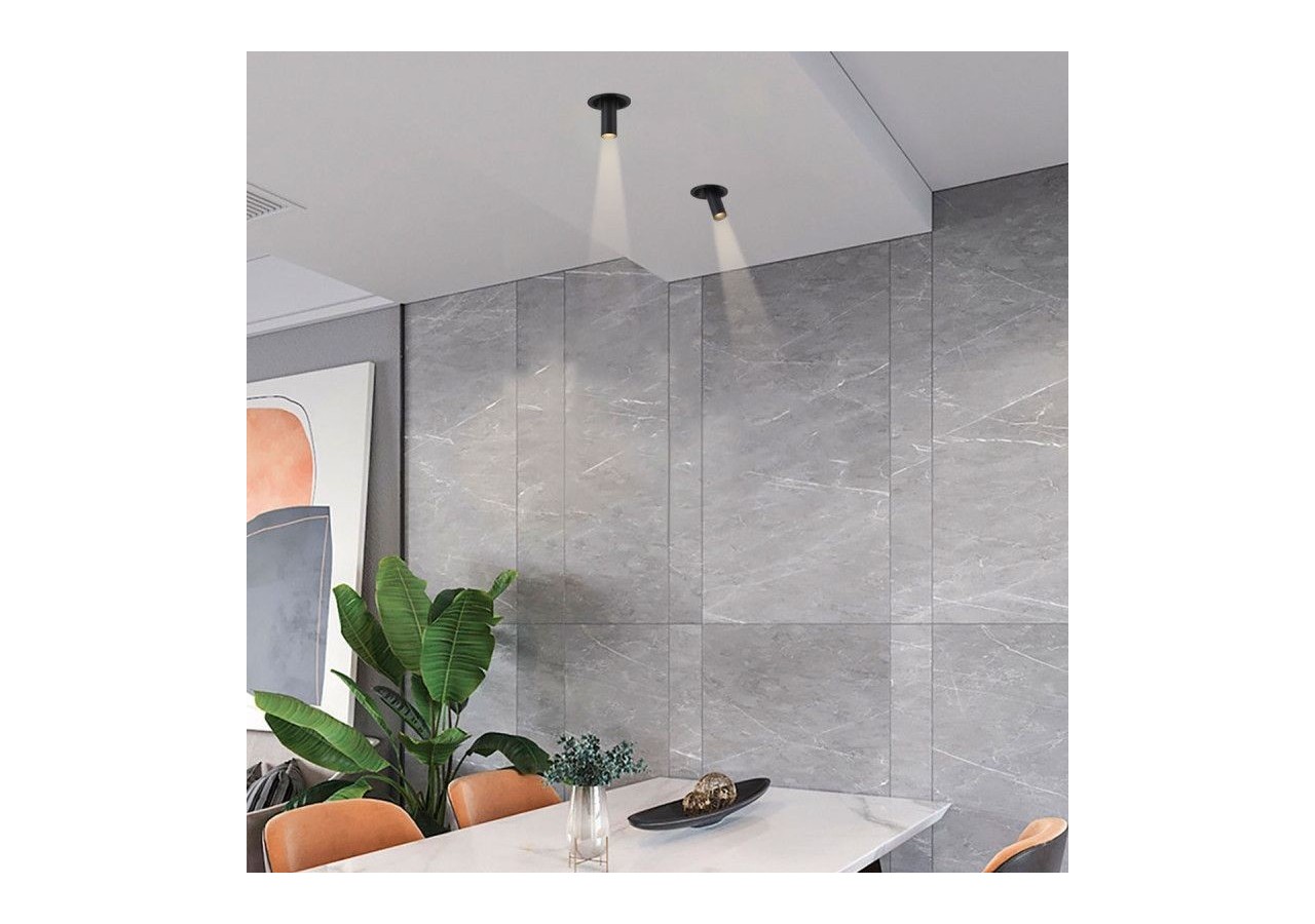 Spot LED encastré orientable "ALAI"-Zoom-100mm-2800K-LED COB-Puce Cree-7W - B860-N - Barcelona LED