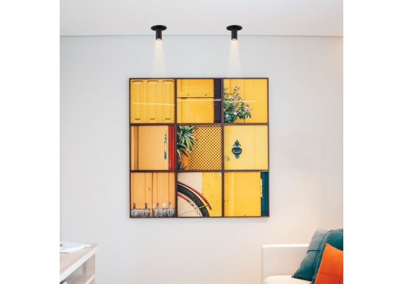 Spot LED encastré orientable "ALAI"-Zoom-100mm-2800K-LED COB-Puce Cree-7W - B860-N - Barcelona LED