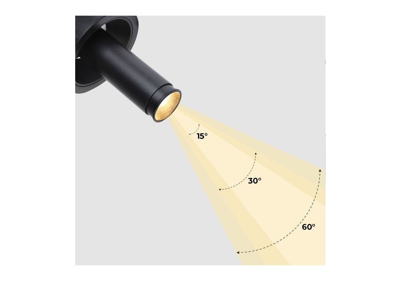 Spot LED encastré orientable "ALAI"-Zoom-100mm-2800K-LED COB-Puce Cree-7W - B860-N - Barcelona LED