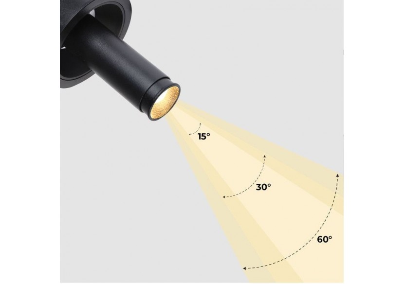 Spot LED encastré orientable "ALAI"-Zoom-100mm-2800K-LED COB-Puce Cree-7W - B860-N - Barcelona LED