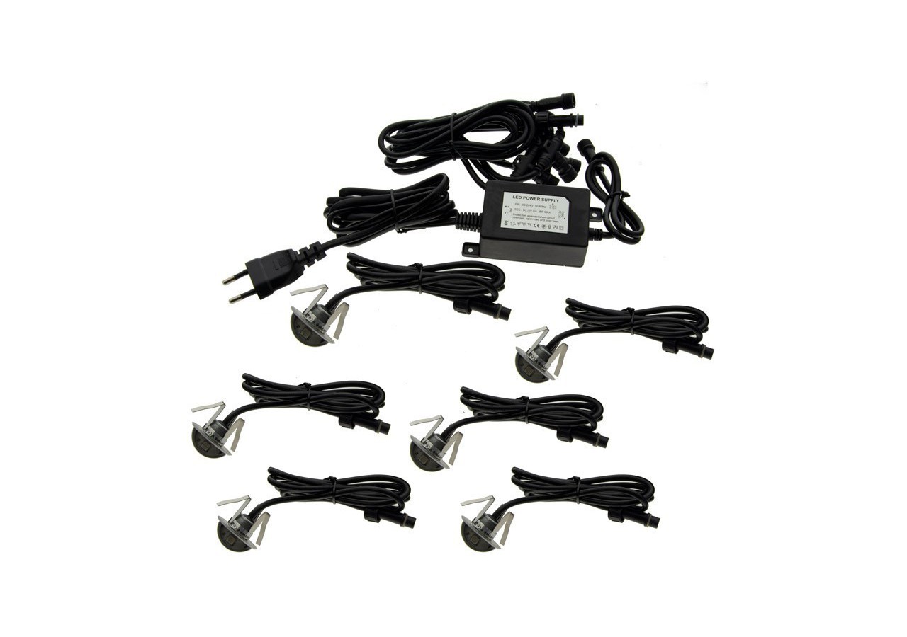 Kit 6 spots LED encastrables 0,4W IP67 pour escalier - BA50005-AZ - Barcelona LED