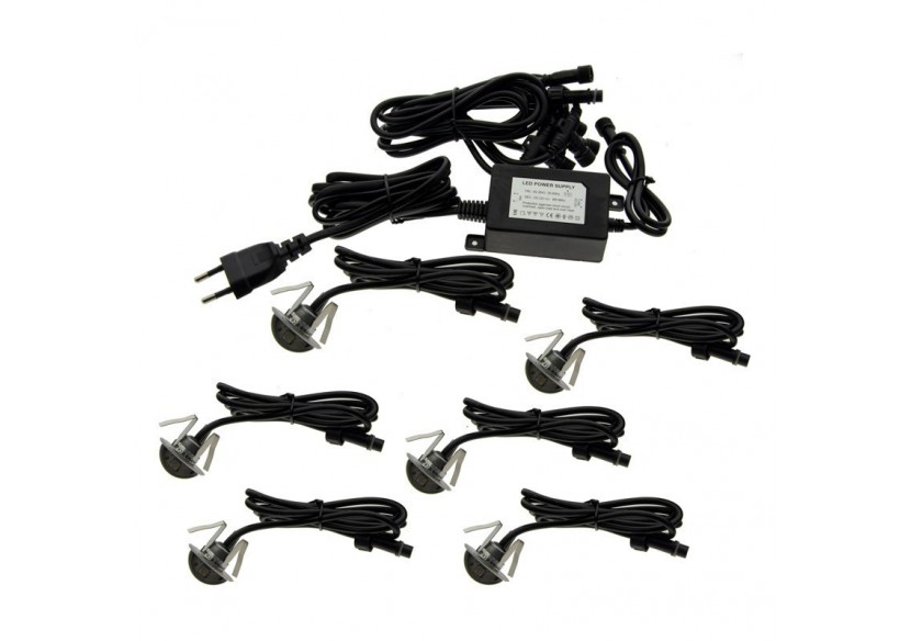 Kit 6 spots LED encastrables 0,4W IP67 pour escalier - BA50005-AZ - Barcelona LED