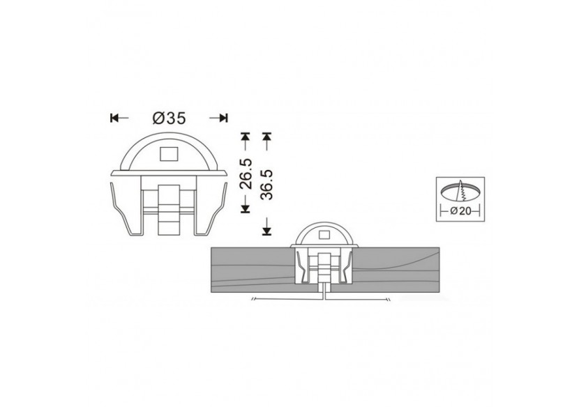 Kit 6 spots LED encastrables 0,4W IP67 pour escalier - BA50005-AZ - Barcelona LED