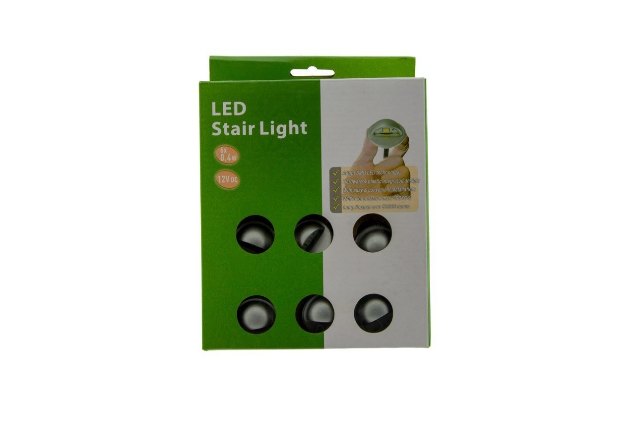 Kit 6 spots LED encastrables 0,4W IP67 pour escalier - BA50005-AZ - Barcelona LED