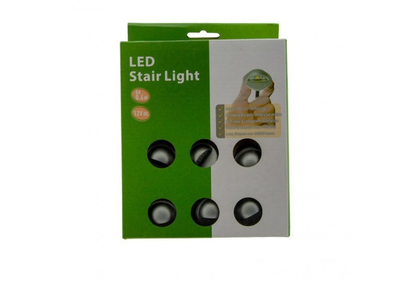 Kit 6 spots LED encastrables 0,4W IP67 pour escalier - BA50005-AZ - Barcelona LED