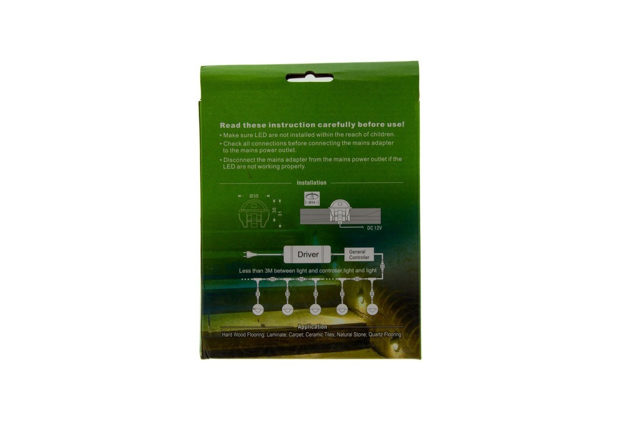 Kit 6 spots LED encastrables 0,4W IP67 pour escalier - BA50005-AZ - Barcelona LED