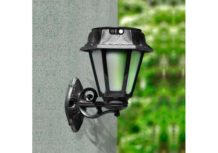 Lanterne murale solaire extérieure "BISSO/ROSETTA" capteur PIR-3 modes de fonctionnement-CCT - R22.131.000.AFS1K - Barcelona LED 2