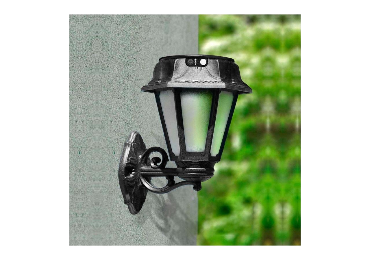 Lanterne murale solaire extérieure "BISSO/ROSETTA" capteur PIR-3 modes de fonctionnement-CCT - R22.131.000.AFS1K - Barcelona LED