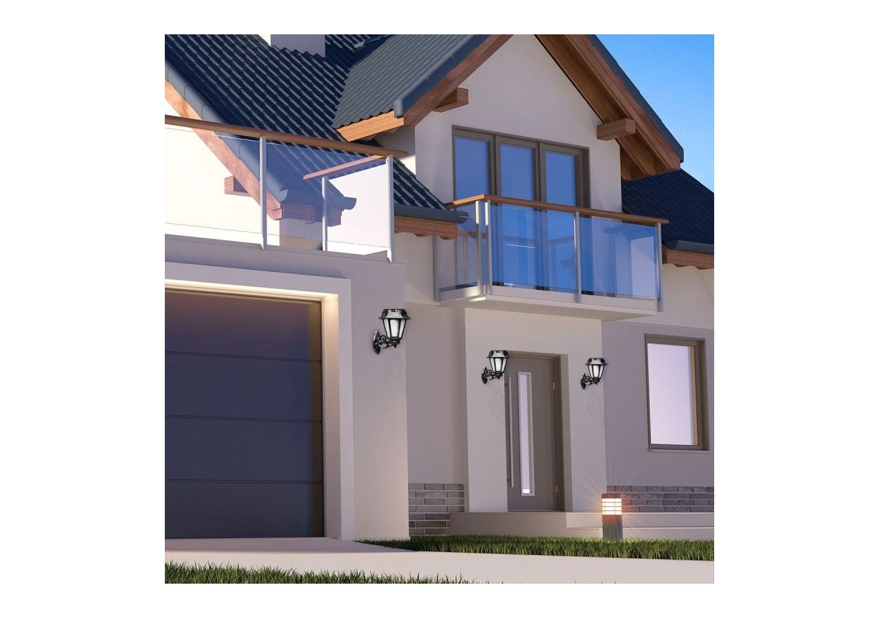 Lanterne murale solaire extérieure "BISSO/ROSETTA" capteur PIR-3 modes de fonctionnement-CCT - R22.131.000.AFS1K - Barcelona LED