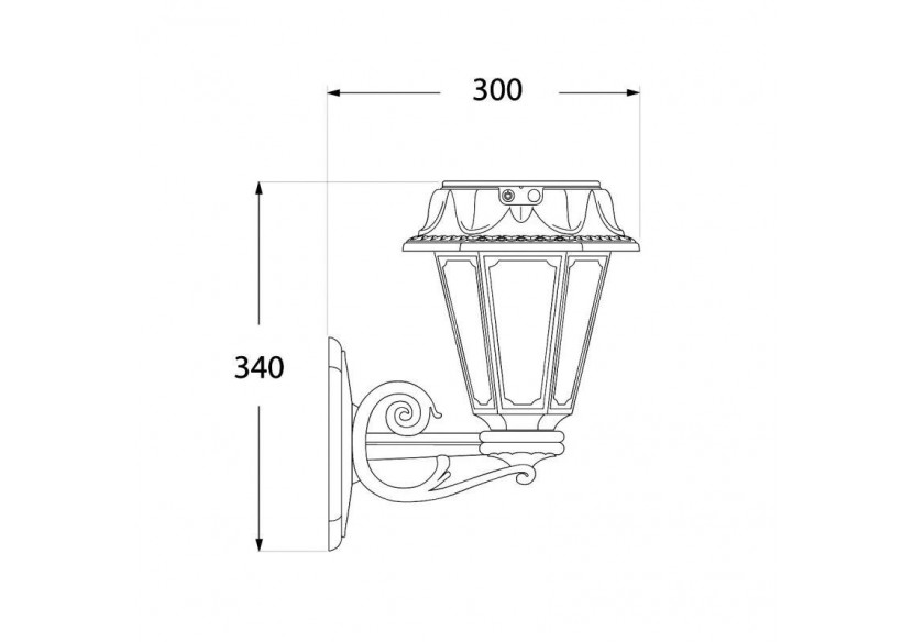 Lanterne murale solaire extérieure "BISSO/ROSETTA" capteur PIR-3 modes de fonctionnement-CCT - R22.131.000.AFS1K - Barcelona LED