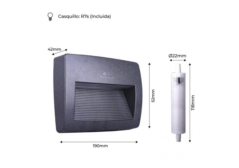 Balise en saillie FUMAGALLI LORENZA 190 R7S 7,5W CCT - AS2.000.000.AXK1K - Barcelona LED