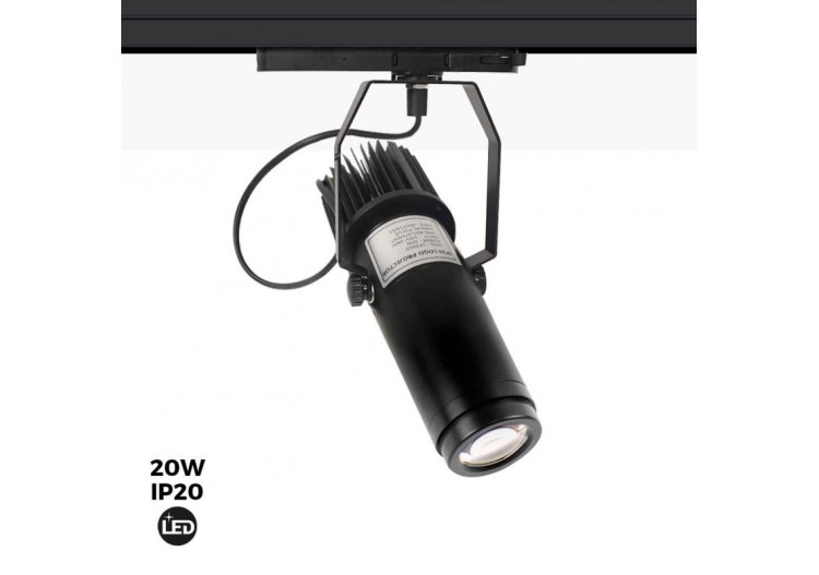 Projecteur LED de logo GOBO triphasé sur rail-20W-intérieur-IP20 - BLP20I-TRI-F - Barcelona LED