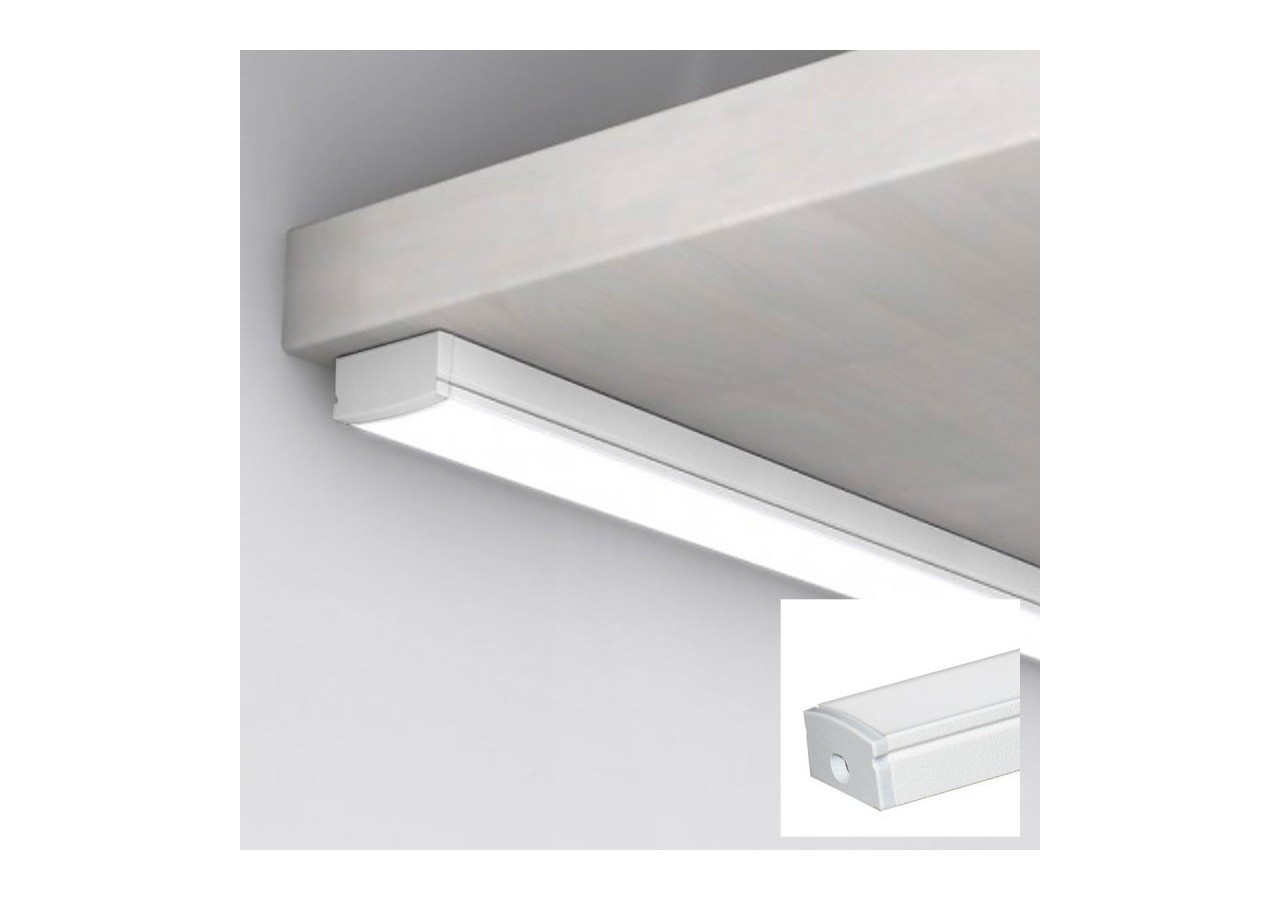 Profilé saillie en aluminium pour bande LED avec diffuseur-17x8mm-4 clips-2 embouts-2m - KPERF17X8-B - Barcelona LED