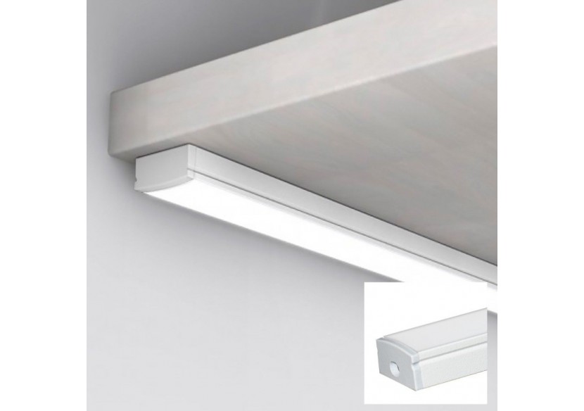 Profilé saillie en aluminium pour bande LED avec diffuseur-17x8mm-4 clips-2 embouts-2m - KPERF17X8-B - Barcelona LED