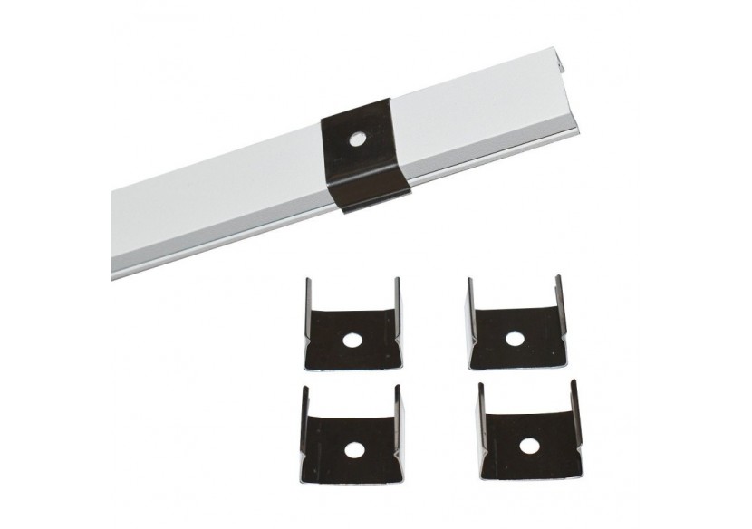 Profilé saillie en aluminium pour bande LED avec diffuseur-17x8mm-4 clips-2 embouts-2m - KPERF17X8-B - Barcelona LED