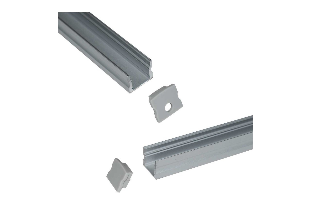 ﻿Profilé saillie en aluminium pour bande LED avec diffuseur-17x15mm-4 clips-2 embouts-2m - KPERF17X15-P - Barcelona LED
