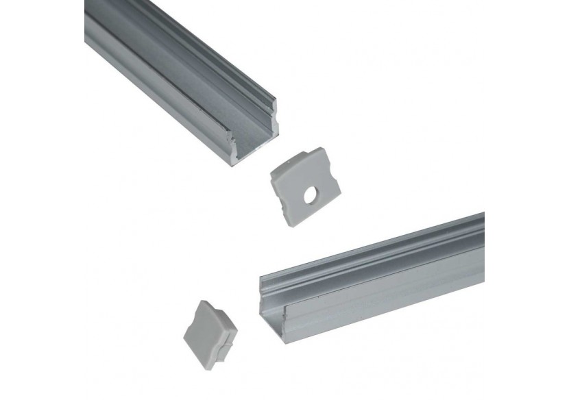 ﻿Profilé saillie en aluminium pour bande LED avec diffuseur-17x15mm-4 clips-2 embouts-2m - KPERF17X15-P - Barcelona LED