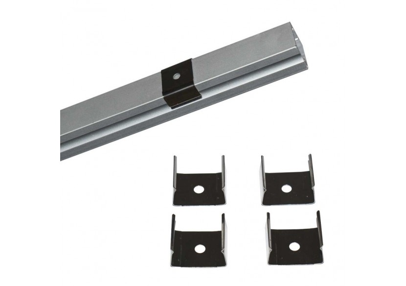 ﻿Profilé saillie en aluminium pour bande LED avec diffuseur-17x15mm-4 clips-2 embouts-2m - KPERF17X15-P - Barcelona LED