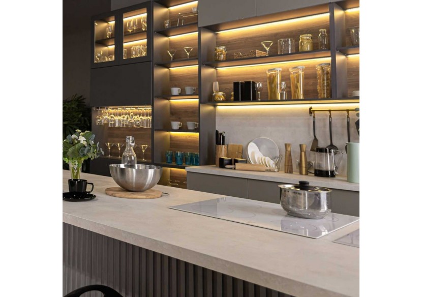 Profilé d'angle en aluminium pour ruban LED avec diffuseur-16x16mm-4 agrafes-2 embouts-2m - KPERF16X16-P - Barcelona LED