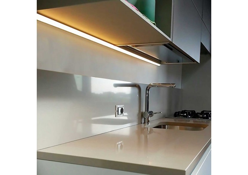 Profilé d'angle en aluminium pour ruban LED avec diffuseur-16x16mm-4 agrafes-2 embouts-2m - KPERF16X16-P - Barcelona LED