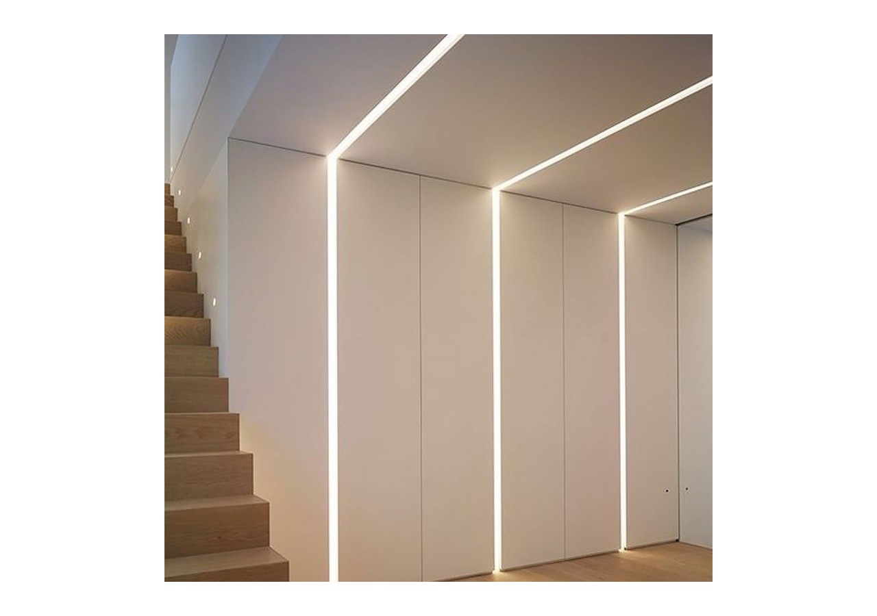 Profilé encastré en aluminium pour bande LED avec diffuseur-23x15mm-2 embouts-2m - KPERF23X15-B - Barcelona LED