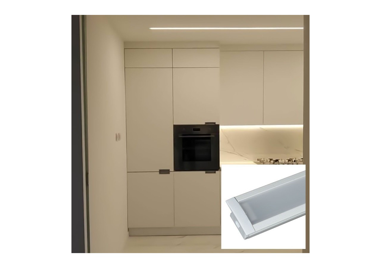 Profilé encastré en aluminium pour bande LED avec diffuseur-23x15mm-2 embouts-2m - KPERF23X15-B - Barcelona LED