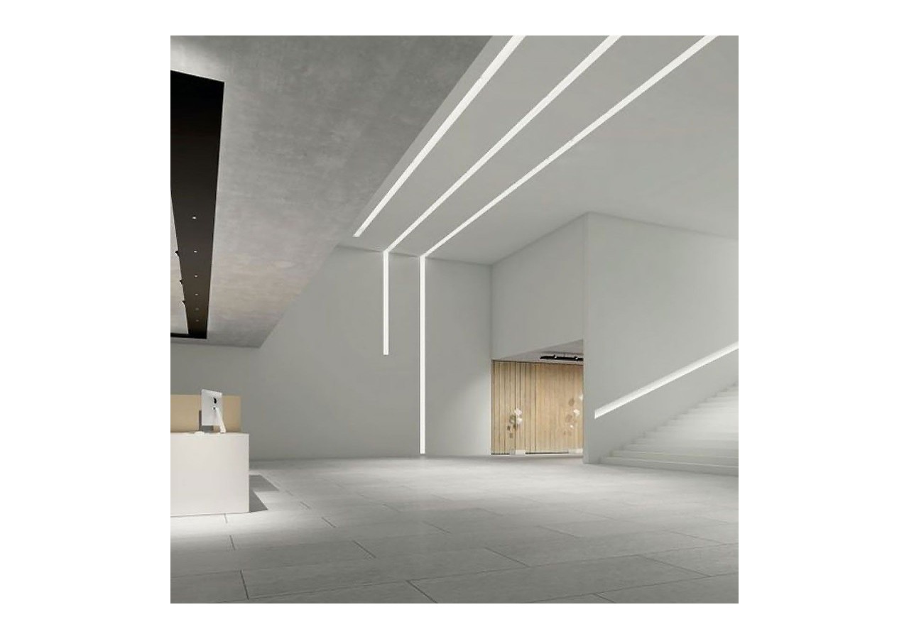 Profilé encastré en aluminium pour bande LED avec diffuseur-23x15mm-2 embouts-2m - KPERF23X15-B - Barcelona LED