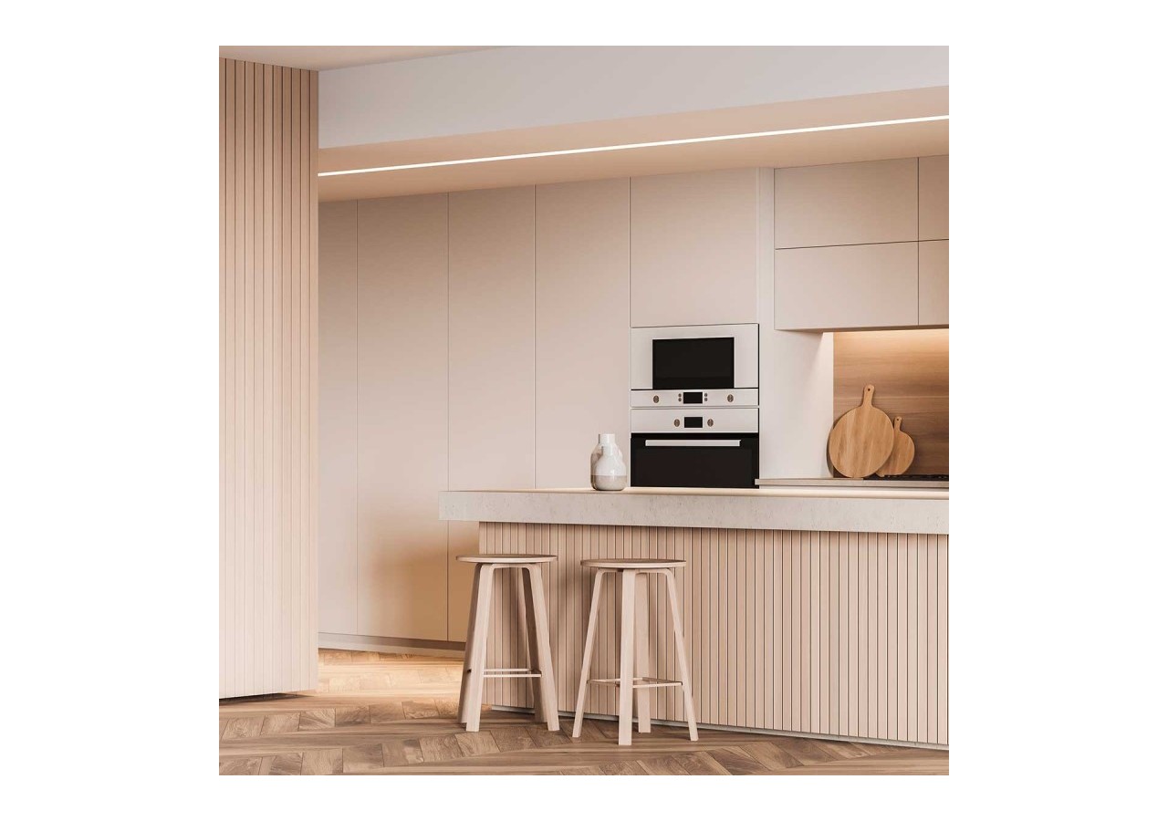 Profilé encastré en aluminium pour bande LED avec diffuseur-36x28mm-4 clips-2 embouts-2m - KPERF36X28-P - Barcelona LED