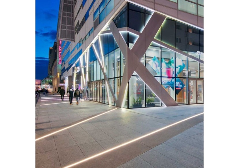 Profilé aluminium encastrable au sol pour ruban LED avec diffuseur-21x26mm-2 embouts-IP54-2m - KPERF21X26-P - Barcelona LED