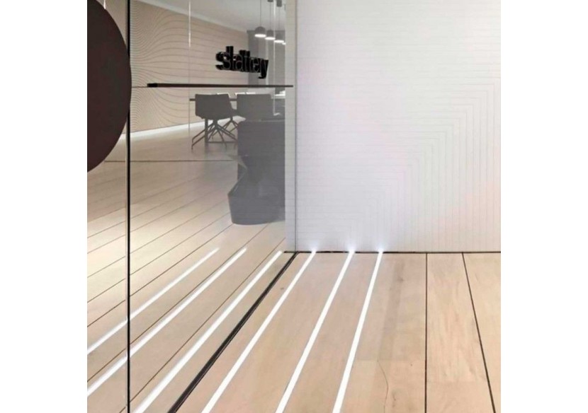 Profilé aluminium encastrable au sol pour ruban LED avec diffuseur-21x26mm-2 embouts-IP54-2m - KPERF21X26-P - Barcelona LED