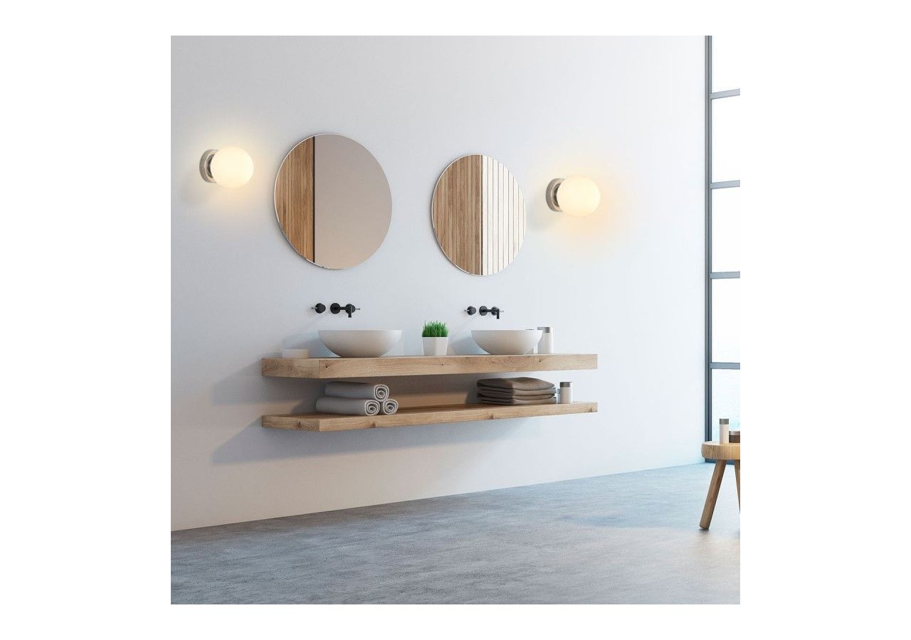 Applique murale globe en verre "AVA"-E27-IP44 - LE101-CR - Barcelona LED