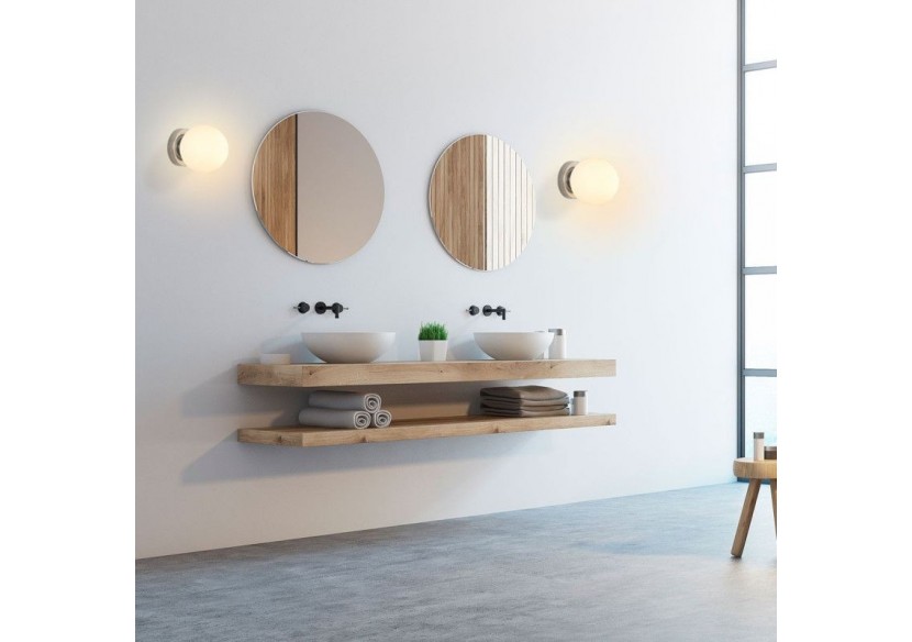 Applique murale globe en verre "AVA"-E27-IP44 - LE101-CR - Barcelona LED