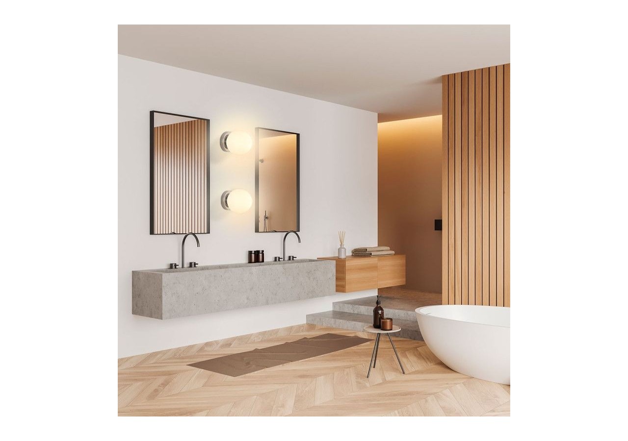 Applique murale globe en verre "AVA"-E27-IP44 - LE101-CR - Barcelona LED