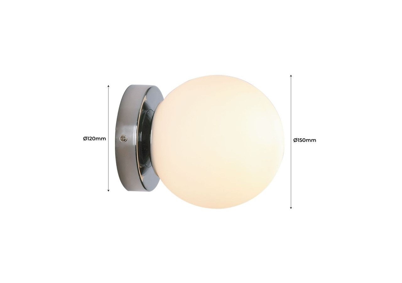 Applique murale globe en verre "AVA"-E27-IP44 - LE101-CR - Barcelona LED