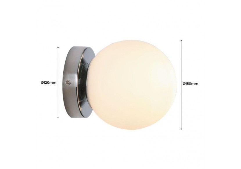 Applique murale globe en verre "AVA"-E27-IP44 - LE101-CR - Barcelona LED