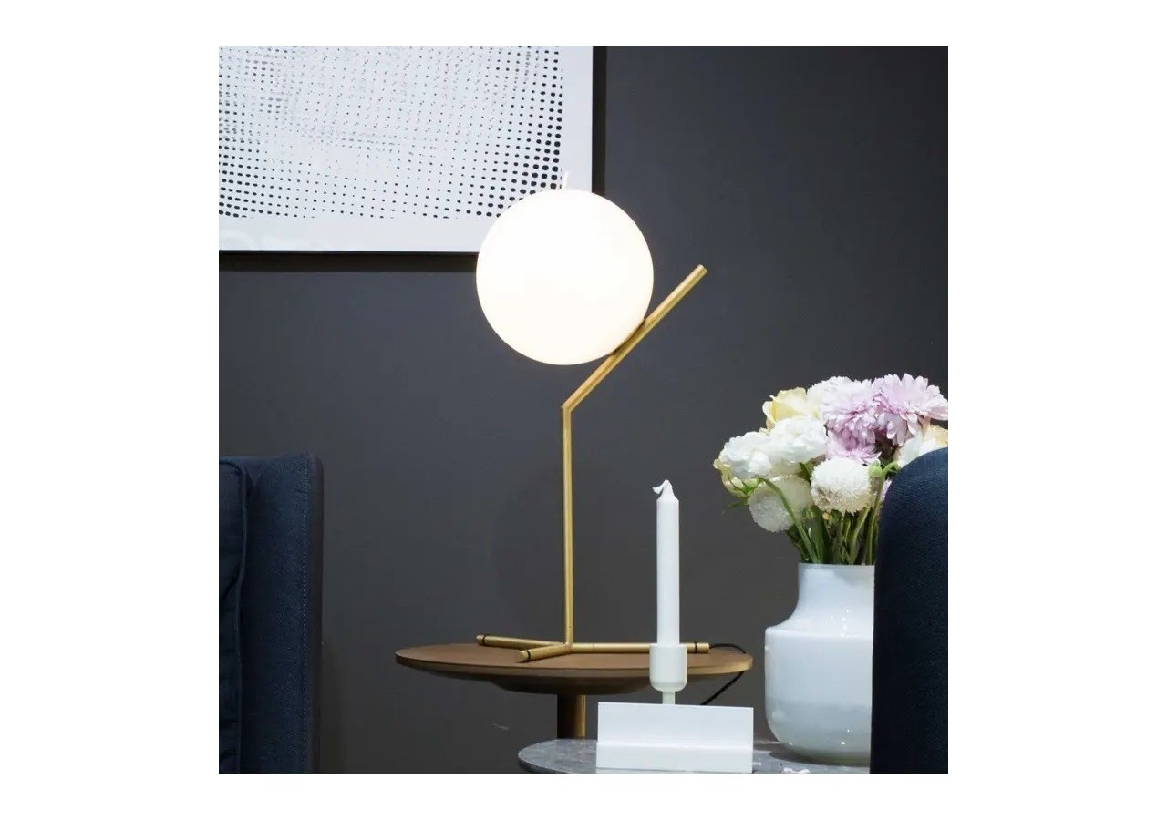 Lampe à poser globe en verre et métal doré"NOLA"-E27 - LD1007-D - Barcelona LED