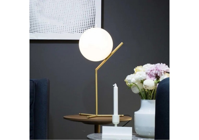 Lampe à poser globe en verre et métal doré"NOLA"-E27 - LD1007-D - Barcelona LED