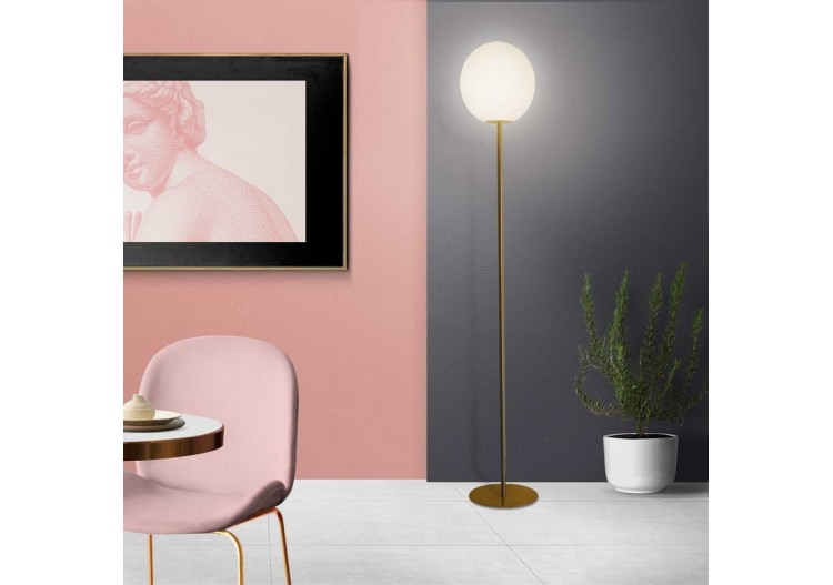 Lampadaire globe en verre et métal doré "BAILEY"-E27 - LD1008-D - Barcelona LED 2